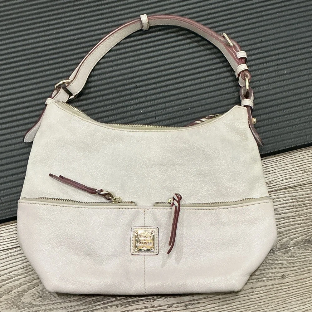 Dooney & Bourke Cream Leather Shoulder Bag